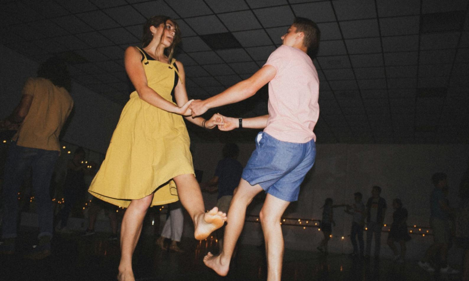 Tap dancer practicing footwork with precise positioning